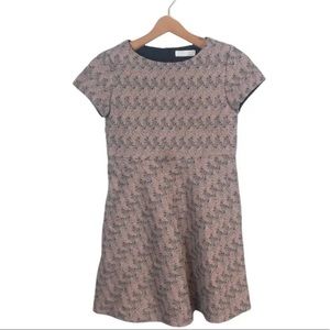 Zara Shimmer Patterned Short Sleeve Dress, Size 7
